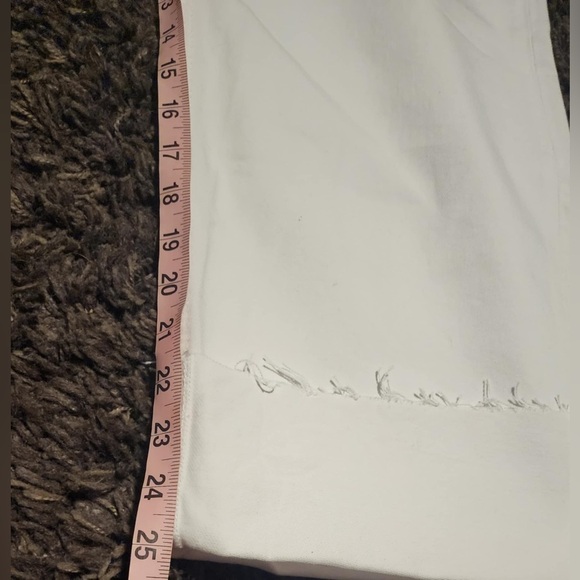 ZARA Loose Fit Marine Style Flare Raw Hem White Women's Denim Jean Sz. 10x25 ** - Picture 4 of 9